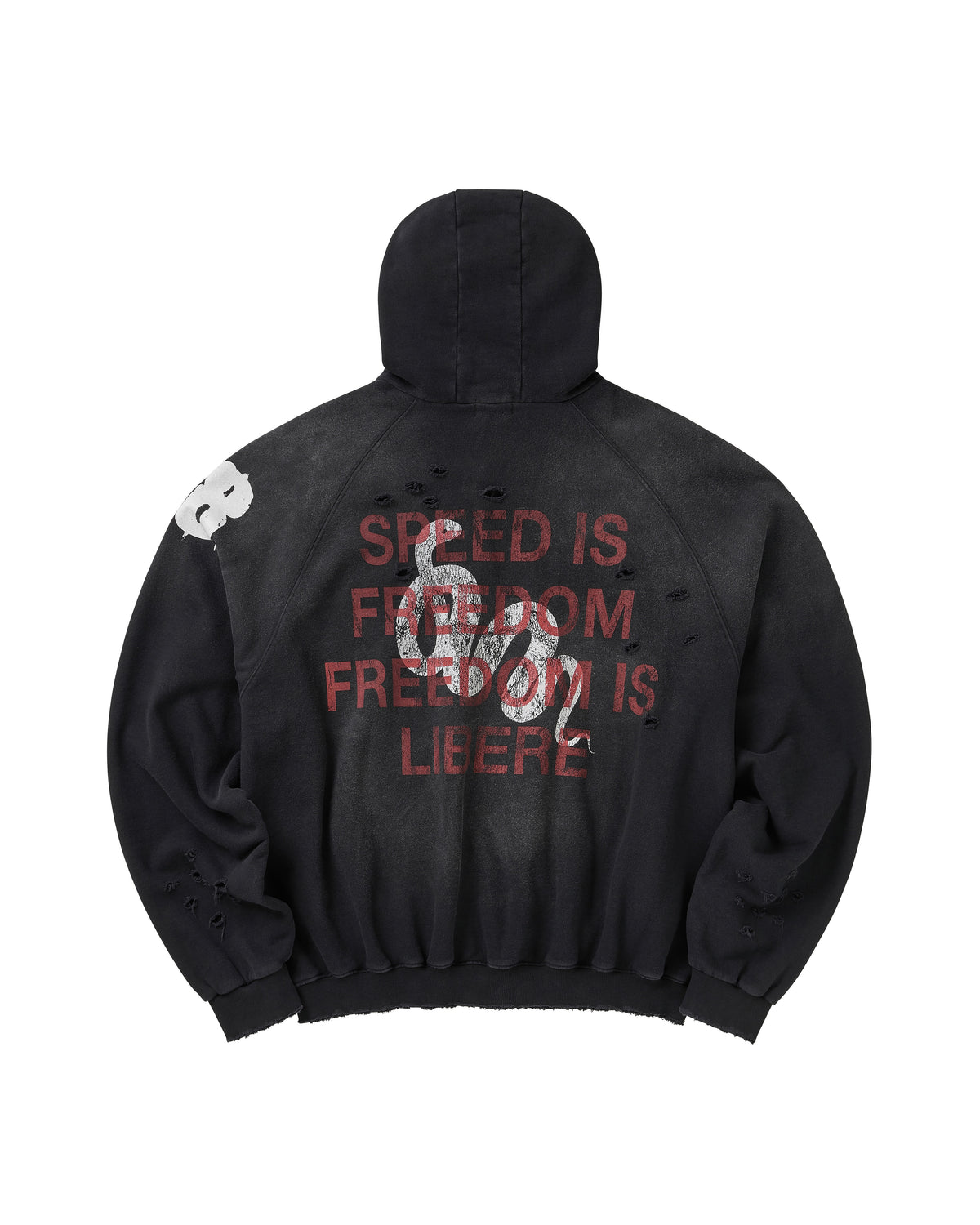 DOUBLE EIGHT SNAKE ZIP HOODIE / BLACK