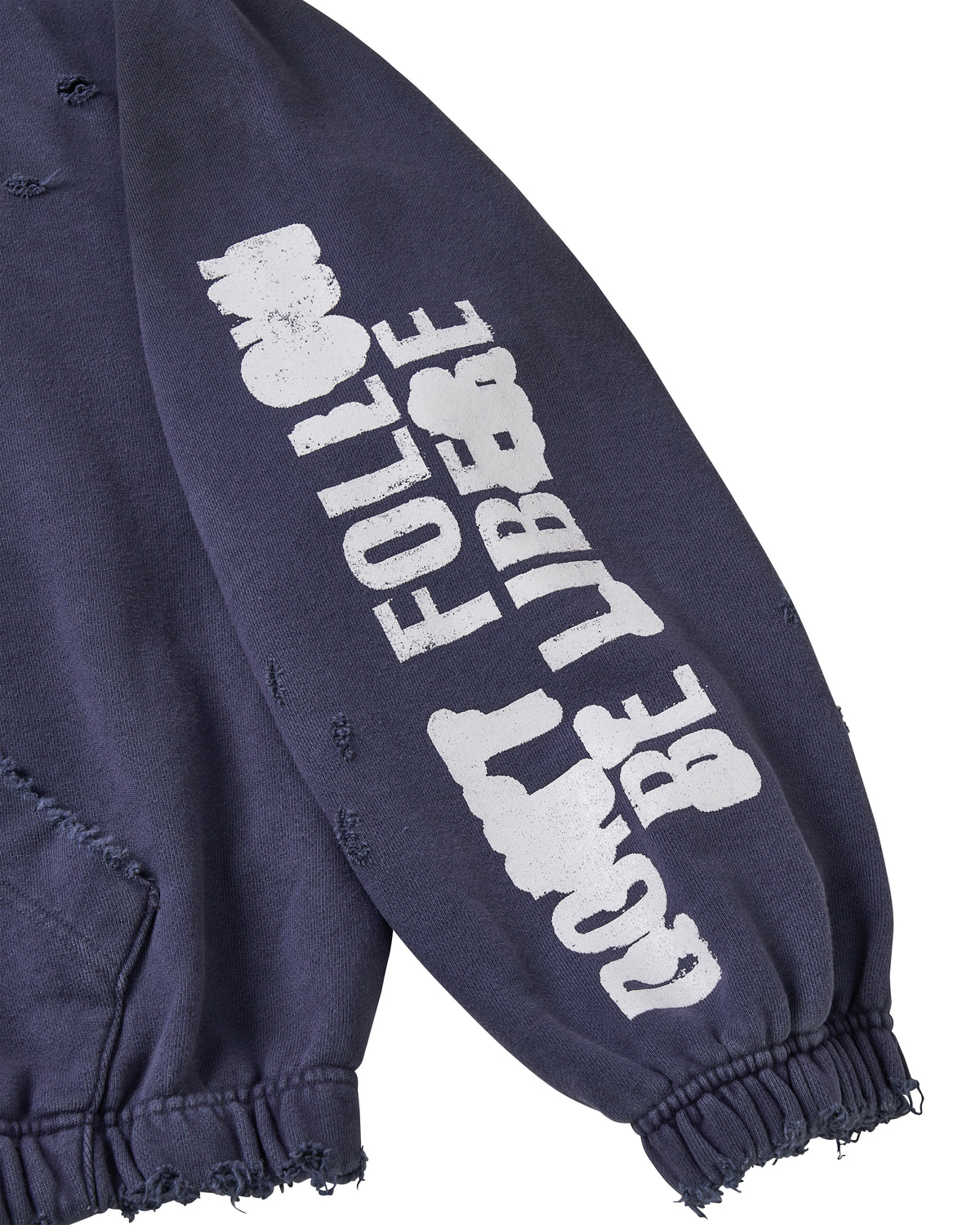 88 DISTRESSED ZIP HOODIE / NAVY