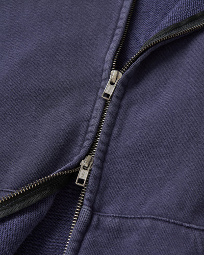 88 DISTRESSED ZIP HOODIE / NAVY