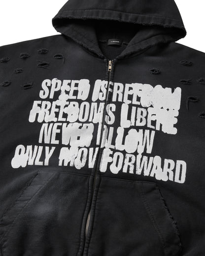FULL SPEED ZIP HOODIE / BLACK