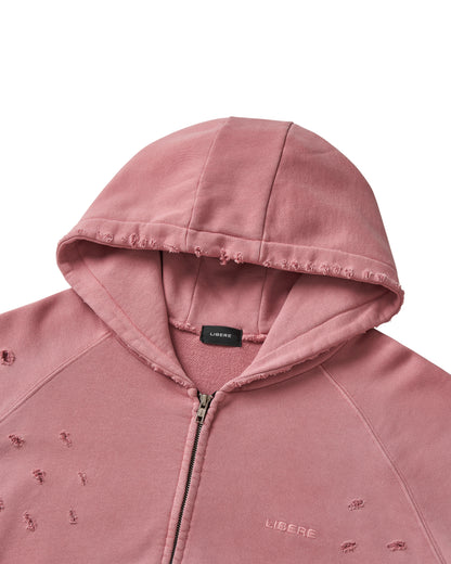 DOUBLE EIGHT SNAKE ZIP HOODIE / PINK