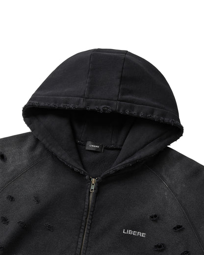 DOUBLE EIGHT SNAKE ZIP HOODIE / BLACK