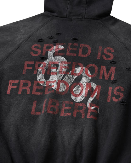 DOUBLE EIGHT SNAKE ZIP HOODIE / BLACK