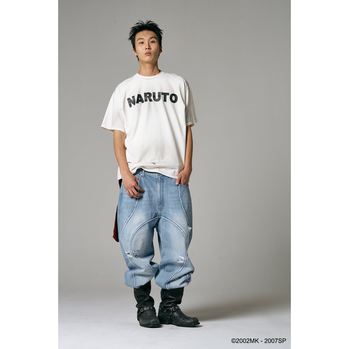 LIBERE NARUTO コラボ　半袖Tシャツ　ヴィンテージ加工　Lサイズ NARUTO T-SHIRTS / WHITE – LIBERE