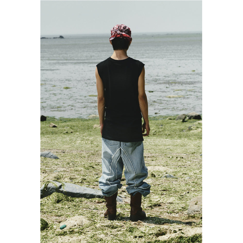 TRIBAL SLEEVELESS / BLACK
