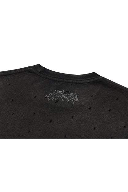 FRINGE LONG SLEEVE T-SHIRTS / BLACK