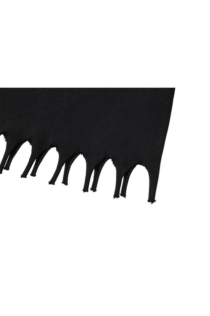 FRINGE LONG SLEEVE T-SHIRTS / BLACK