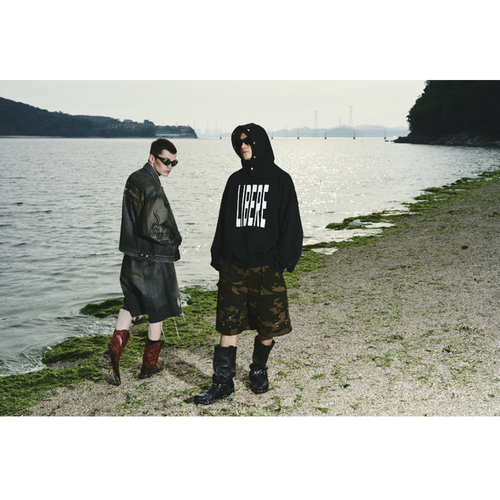 WIDE CROP CARPENTER PANTS / MILITARY CAMO
