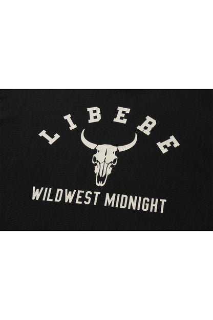 BISON BULL LONG SLEEVE T-SHIRTS / BLACK