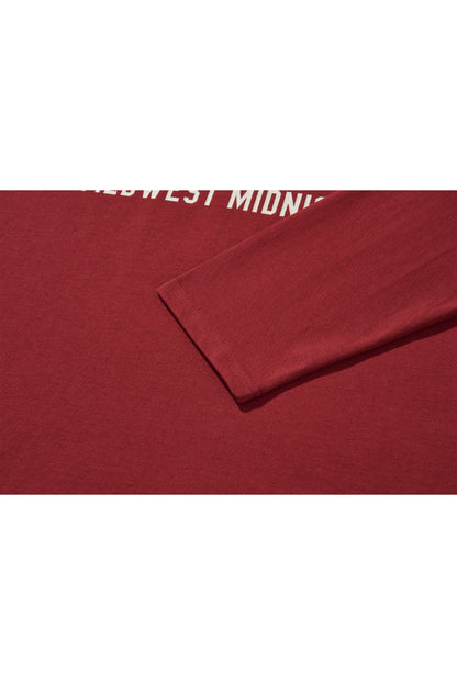 BISON BULL LONG SLEEVE T-SHIRTS / RED