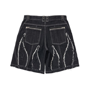 BURNING DENIM SHORTS