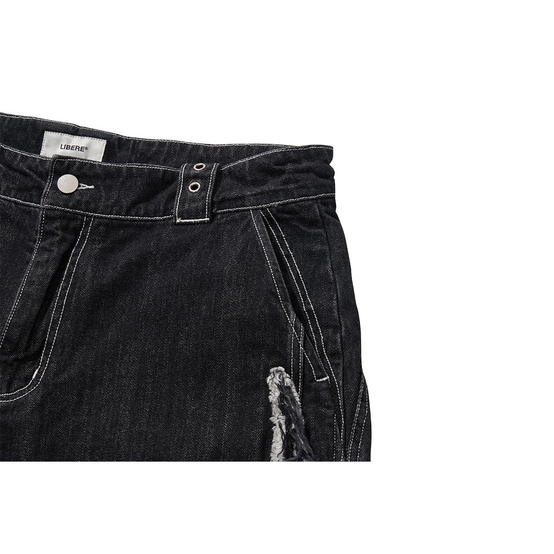 BURNING DENIM SHORTS