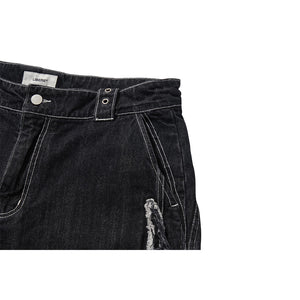 BURNING DENIM SHORTS