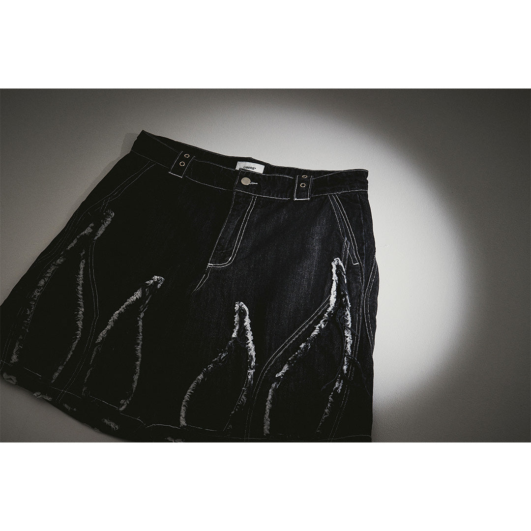 BURNING DENIM SHORTS