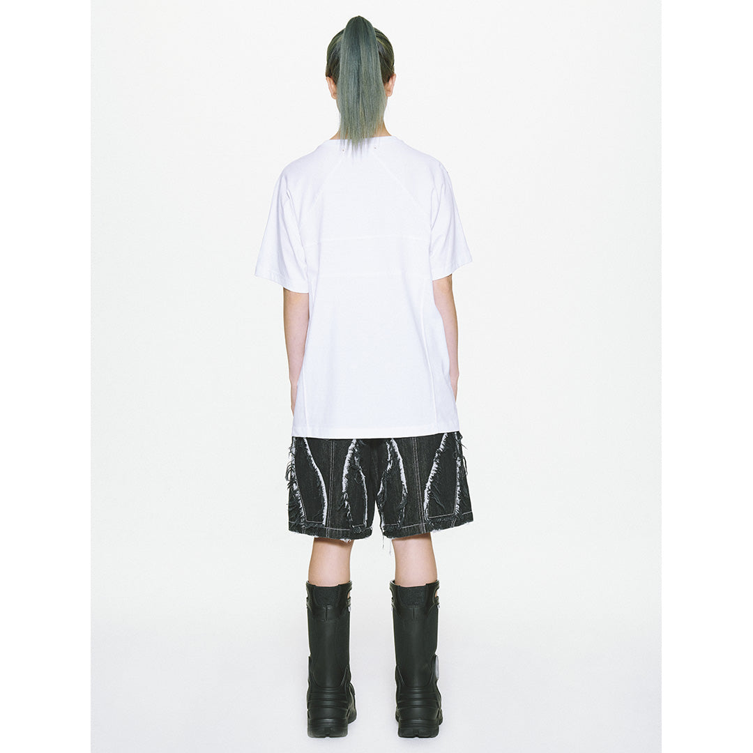 BURNING DENIM SHORTS