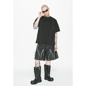 BURNING DENIM SHORTS