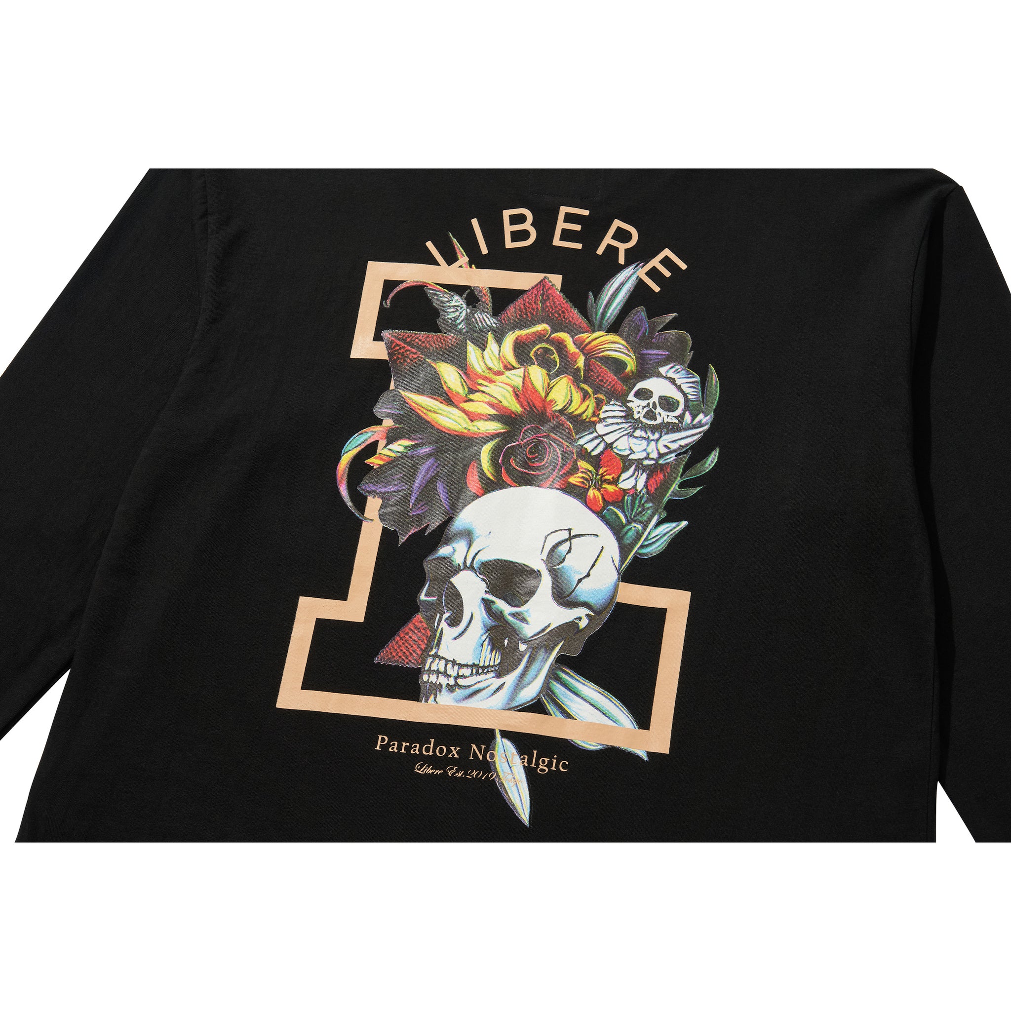 FLOWER LONG SLEEVE TEE / BLACK