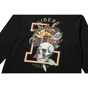 FLOWER LONG SLEEVE TEE / BLACK