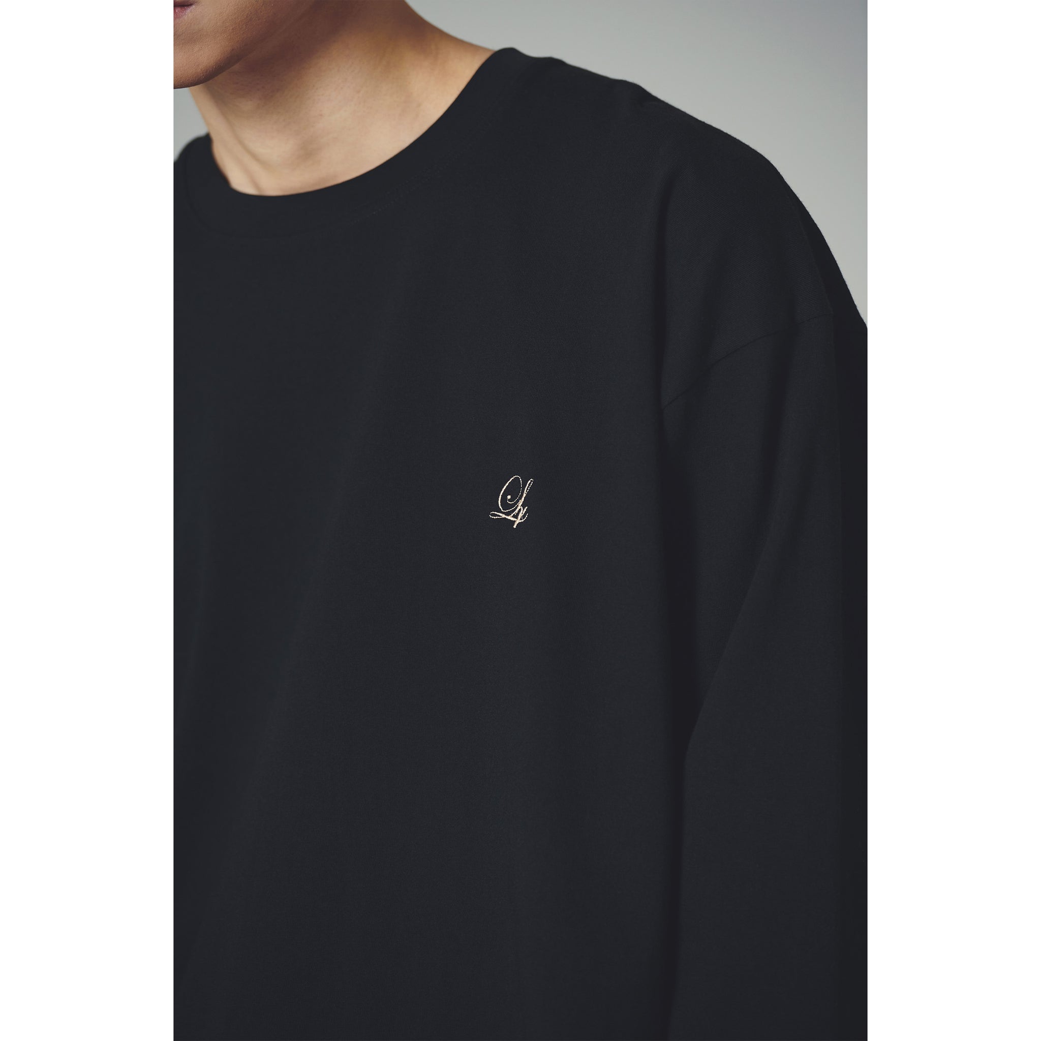 FLOWER LONG SLEEVE TEE / BLACK