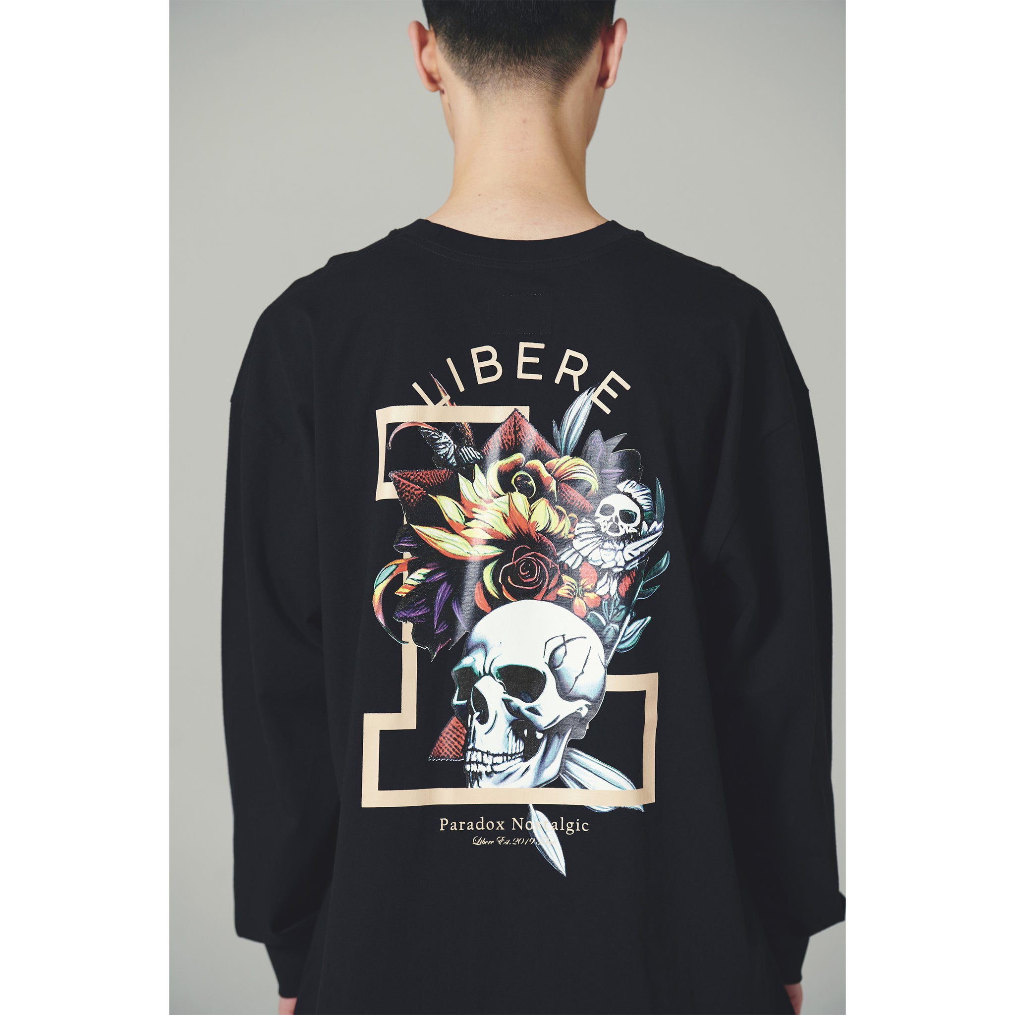 FLOWER LONG SLEEVE TEE / BLACK