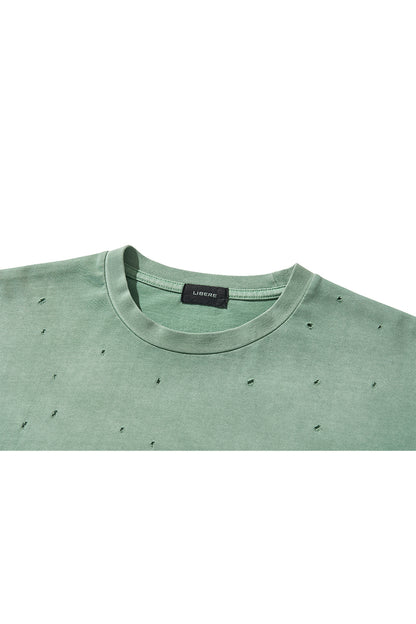 FRINGE LONG SLEEVE T-SHIRTS / GREEN
