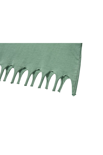 FRINGE LONG SLEEVE T-SHIRTS / GREEN