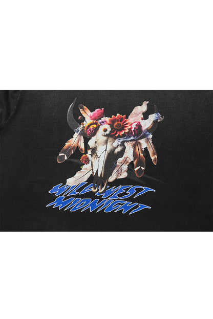 MIDNIGHT BISON LONG SLEEVE T-SHIRTS / BLACK