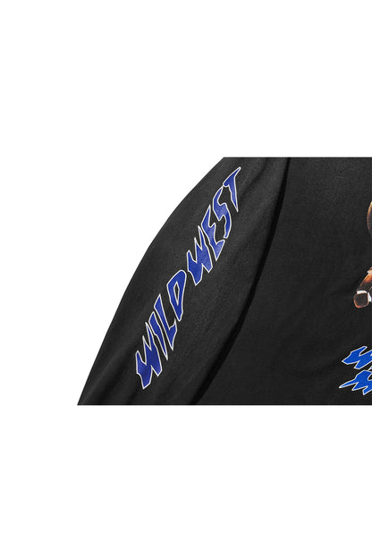 MIDNIGHT BISON LONG SLEEVE T-SHIRTS / BLACK