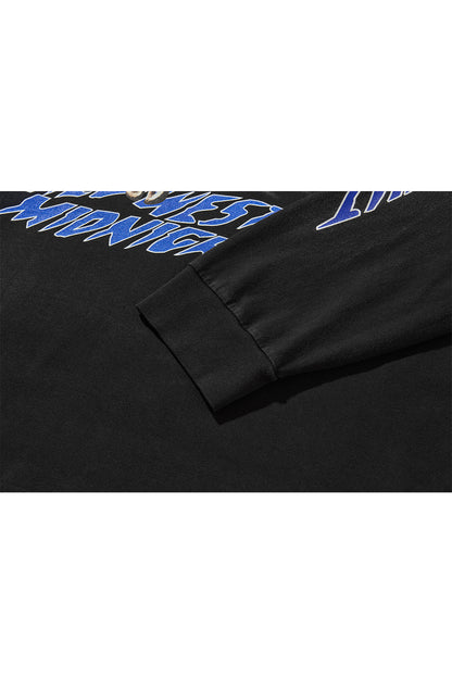 MIDNIGHT BISON LONG SLEEVE T-SHIRTS / BLACK