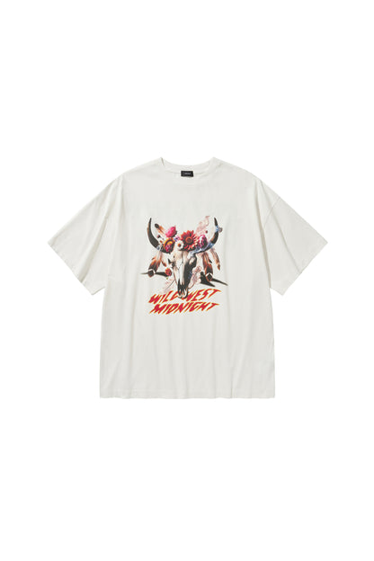 MIDNIGHT BISON T-SHIRTS / WHITE