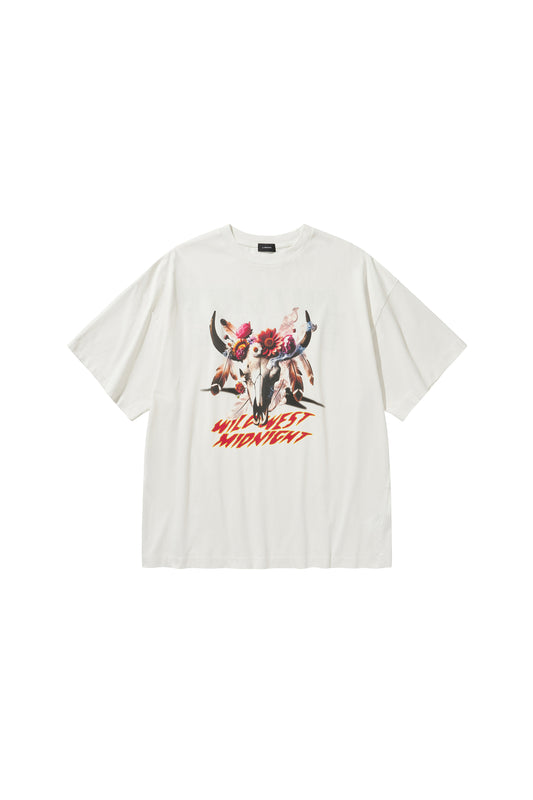 MIDNIGHT BISON T-SHIRTS / WHITE