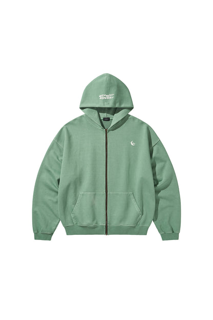 MIDNIGHT ZIP-UP HOOD / GREEN