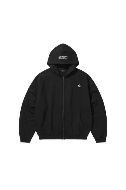 MIDNIGHT ZIP-UP HOOD / BLACK