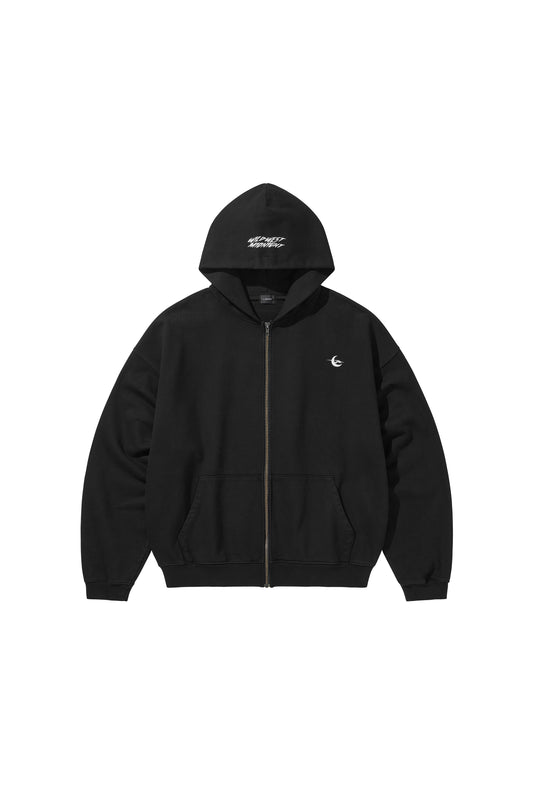 MIDNIGHT ZIP-UP HOOD / BLACK