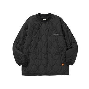 QUILTING PULL OVER JACKET / BLACK