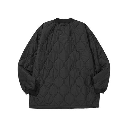 QUILTING PULL OVER JACKET / BLACK