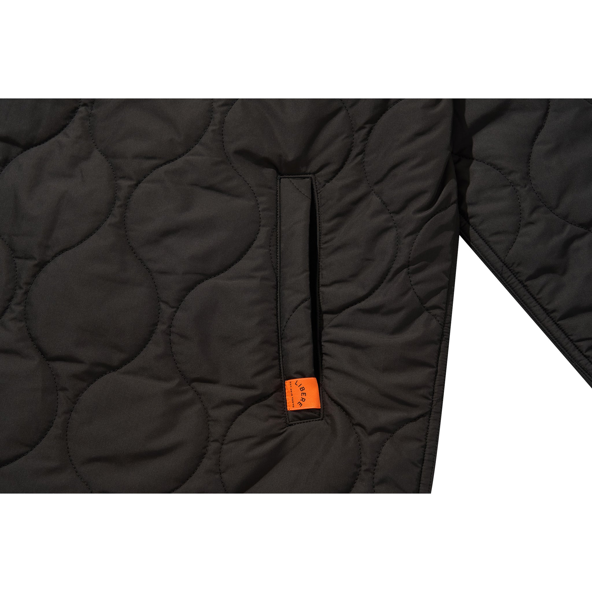 QUILTING PULL OVER JACKET / BLACK