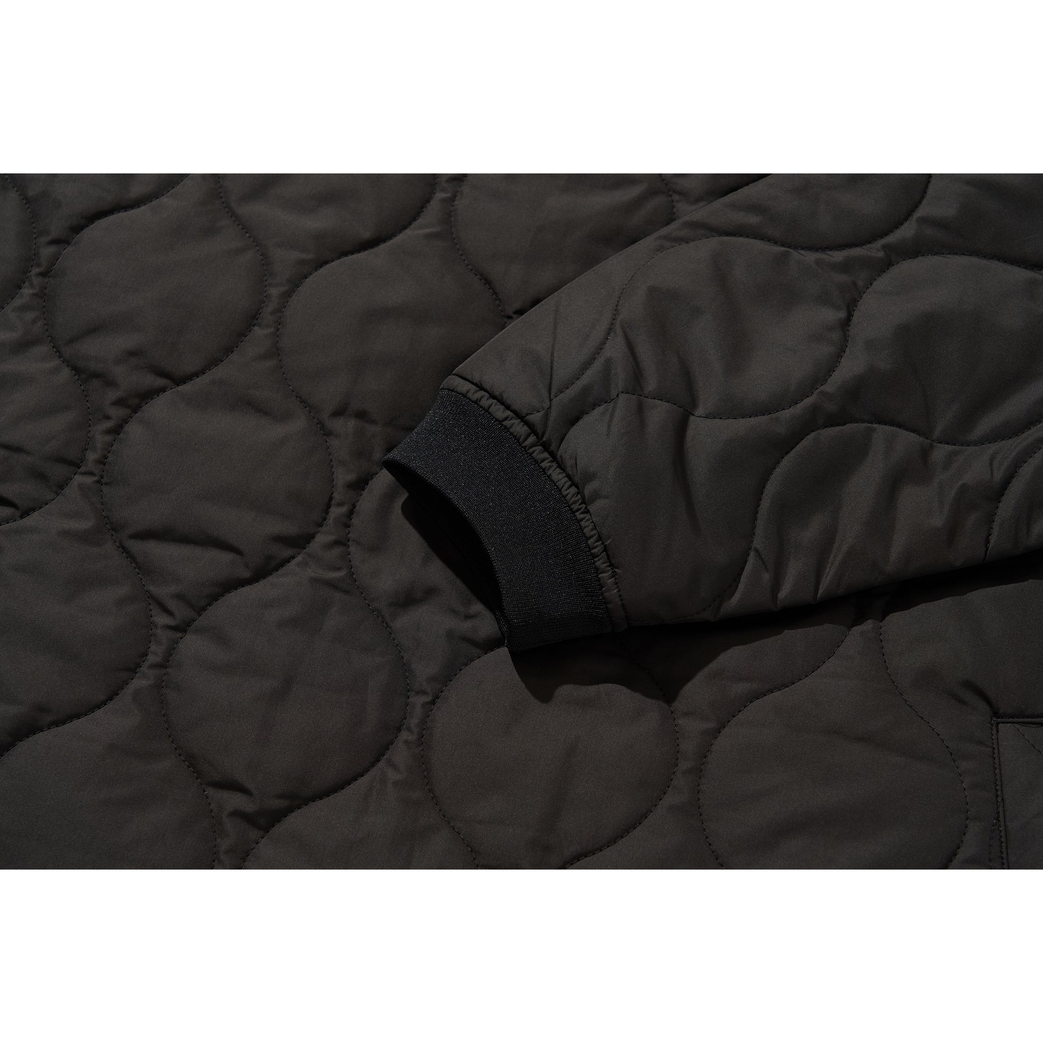 QUILTING PULL OVER JACKET / BLACK