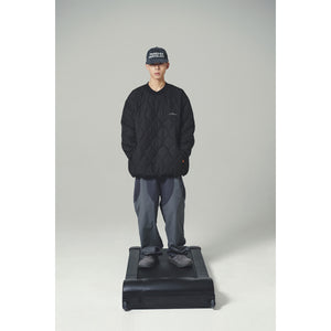 QUILTING PULL OVER JACKET / BLACK