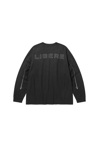 REFLECT LOGO LONG SLEEVE T-SHIRTS / BLACK