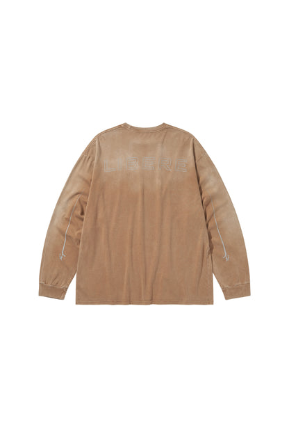 REFLECT LOGO LONG SLEEVE T-SHIRTS / BROWN