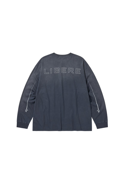 REFLECT LOGO LONG SLEEVE T-SHIRTS / NAVY