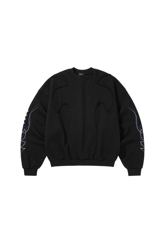 WESTERN FLAME CREWNECK SWEAT / BLACK