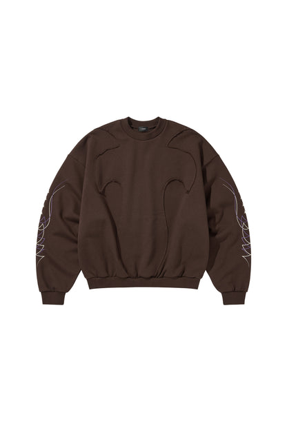 WESTERN FLAME CREWNECK SWEAT / BROWN
