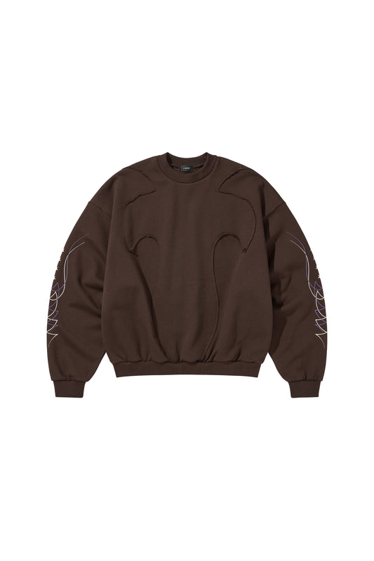 WESTERN FLAME CREWNECK SWEAT / BROWN
