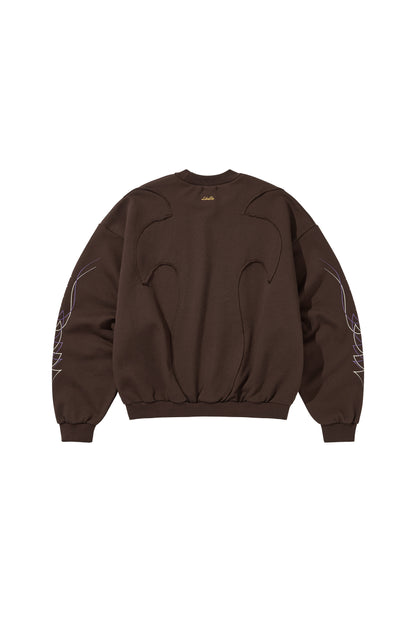 WESTERN FLAME CREWNECK SWEAT / BROWN