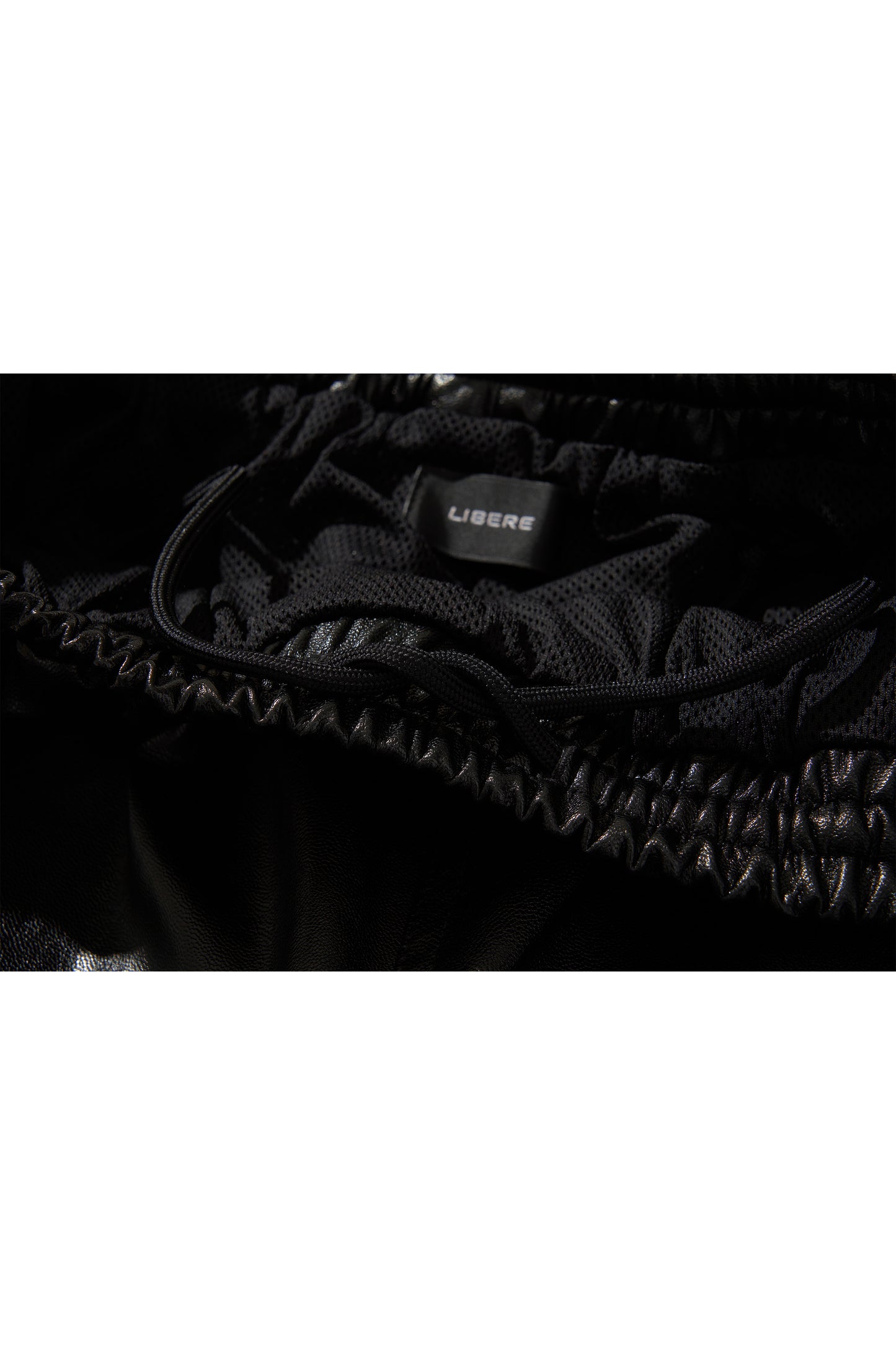WESTERN FLAME LEATHER TRACK PANTS / BLACK