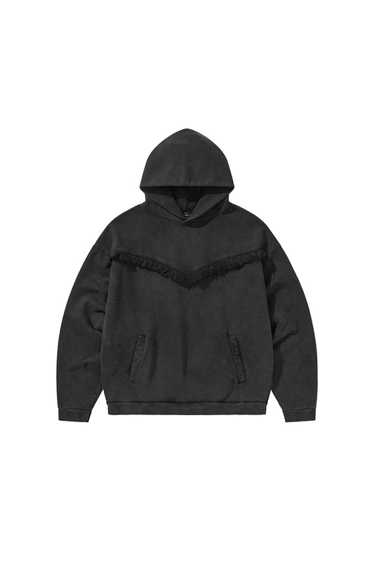 WESTERN FRINGE HOODIE /  BLACK
