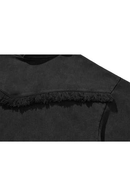 WESTERN FRINGE HOODIE /  BLACK