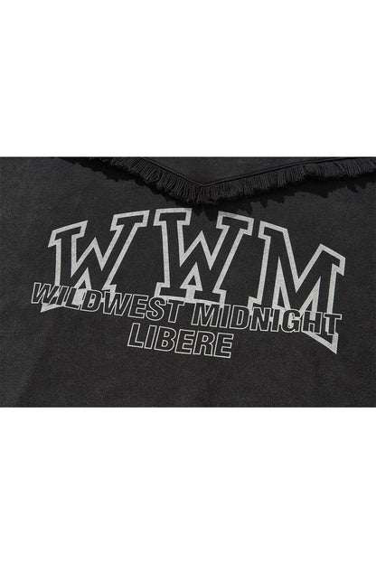 WESTERN FRINGE HOODIE /  BLACK